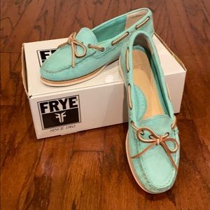 Frye Quincy Tie Mint Colored Sunwash Nubuck